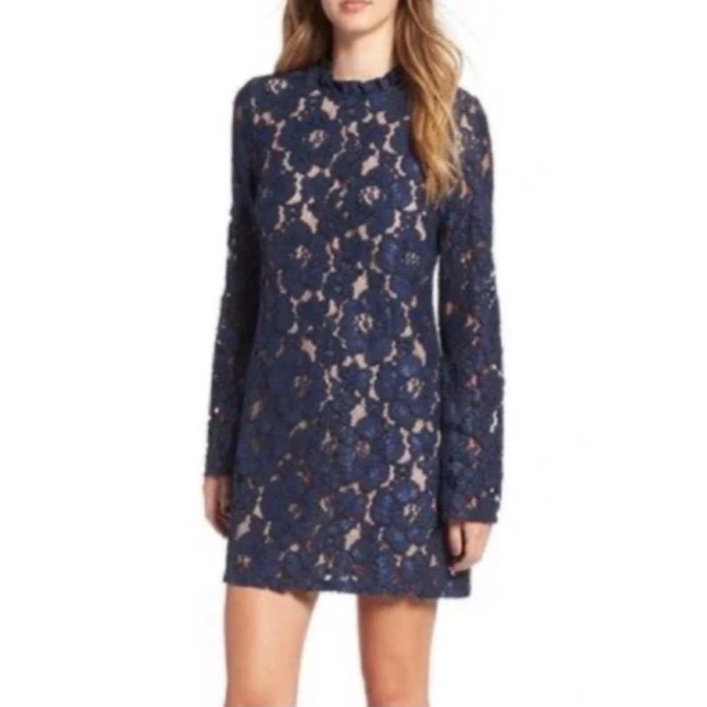 WAYF- Navy lace mini dress- Size small